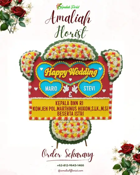 Papan Bunga Pernikahan Naku